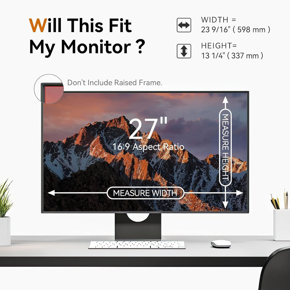 [5-Pack] 27 Inch 16:9 Computer Privacy Screen Filter for Monitor - Privacy Shield and Anti-Glare Protector