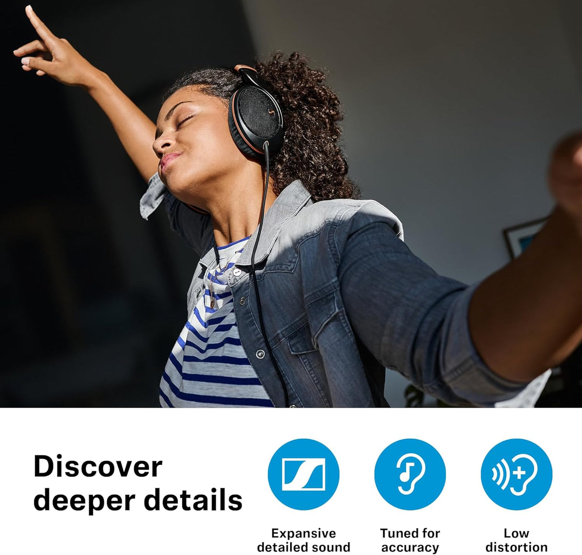 Sennheiser HD 505 - Wired, Over-Ear, with Transparent Sound and Controlled Bass, Enhanced Wearing Comfort, for Music, Work, Gaming, Copper Edition
