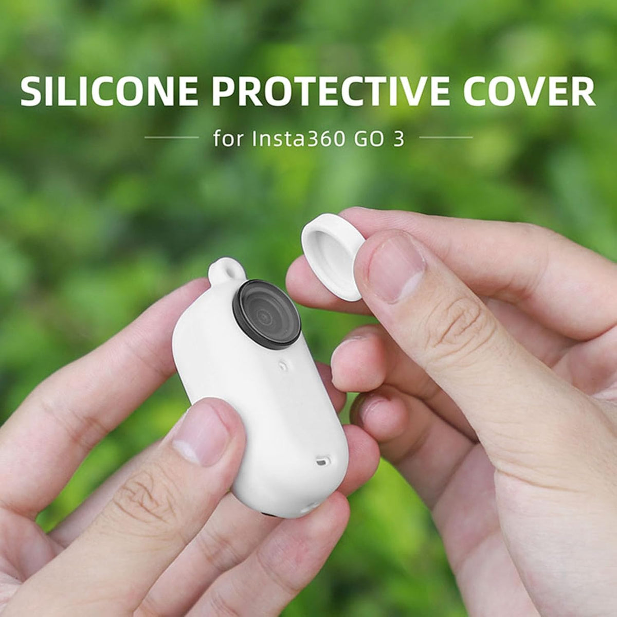 LICHIFIT Silicone Protective Case Set for Insta360 GO 3 Action Camera, Soft Shell Cover, Lens Cap, Neck Strap