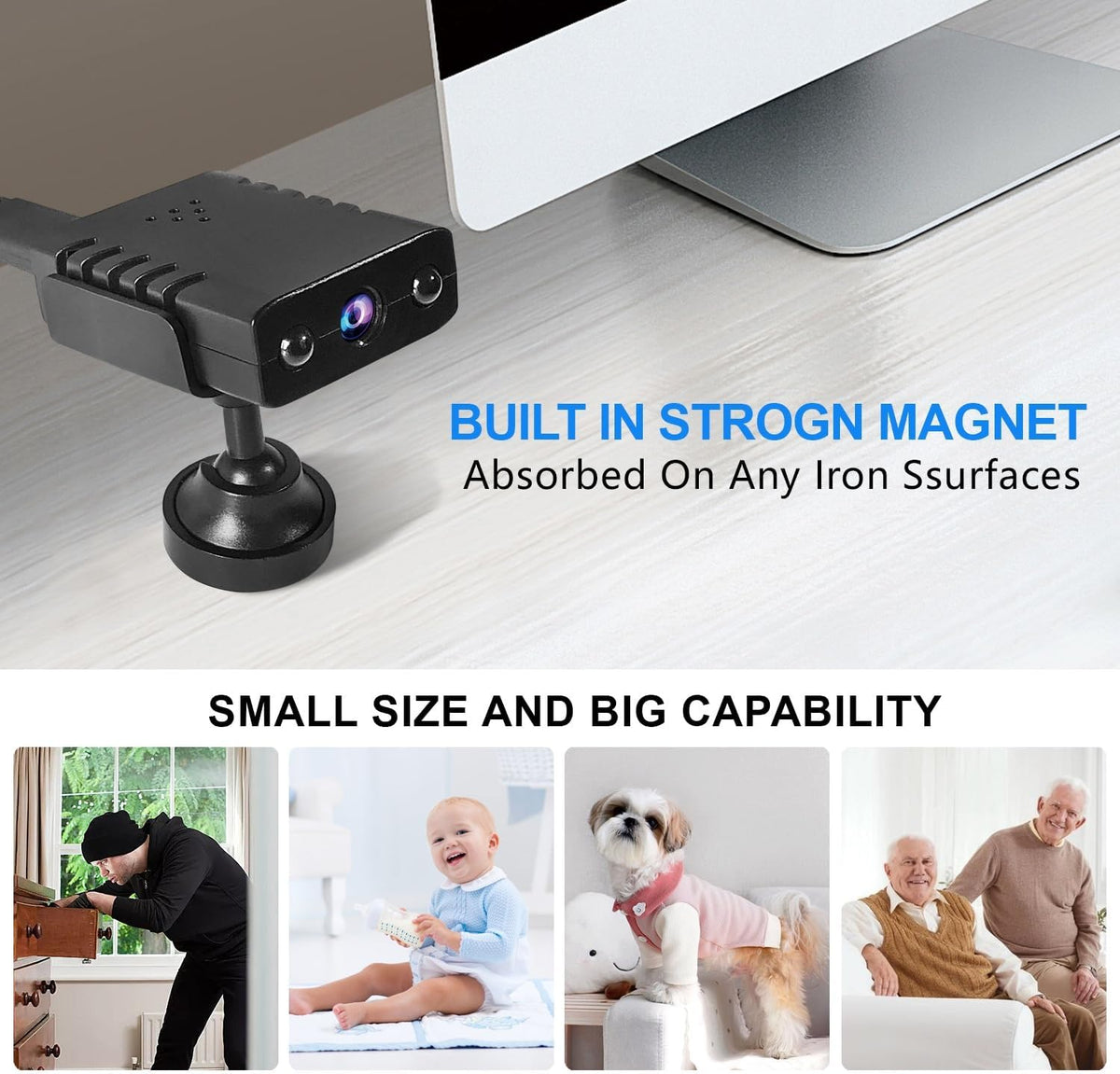 Wireless WiFi Smallest Camera - HD1080P Security Camera with Night Vision, Motion Detection, Remote Viewing.