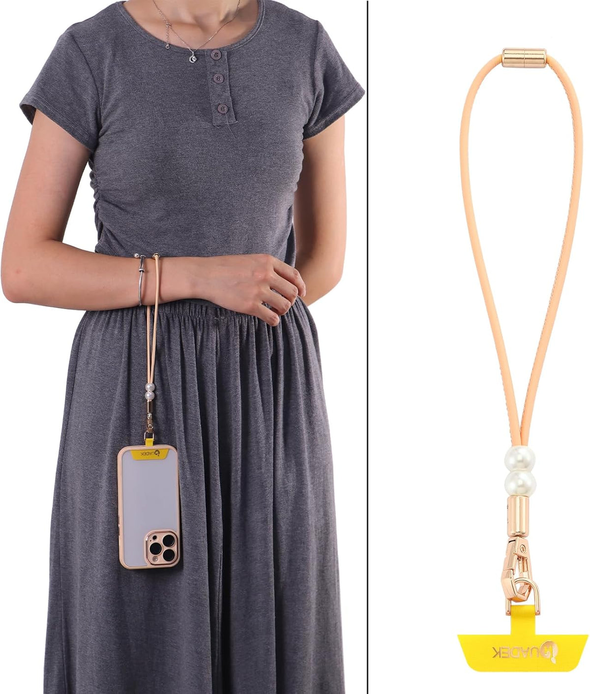 Vachetta Leather wristlet strap Phone Charm [Hands-Free Phone Wrist Strap]