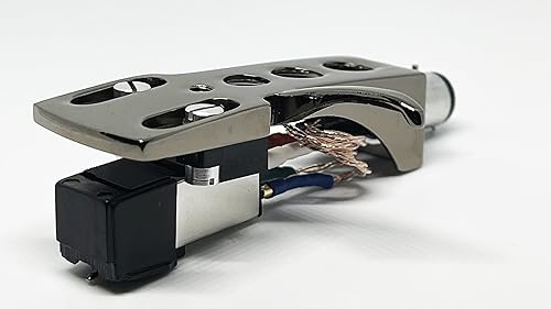 MAG Turntable Titanium Plated Headshell, Cartridge and Conical Stylus, Needle for Technics SL Q2, Q202, Q2K, Q3, Q303, Q33, Q33K, Q3K, H302