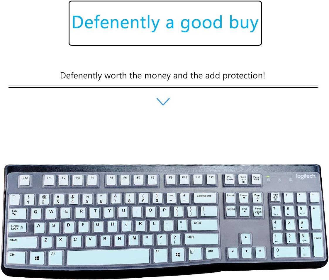 MUBUY Keyboard Cover Skin Protector for Logitech MK120 K120 Wired Keyboard, Keyboard Protective Skin US Layout (NOT Fit Other Model Keyboards)-MIntGreen
