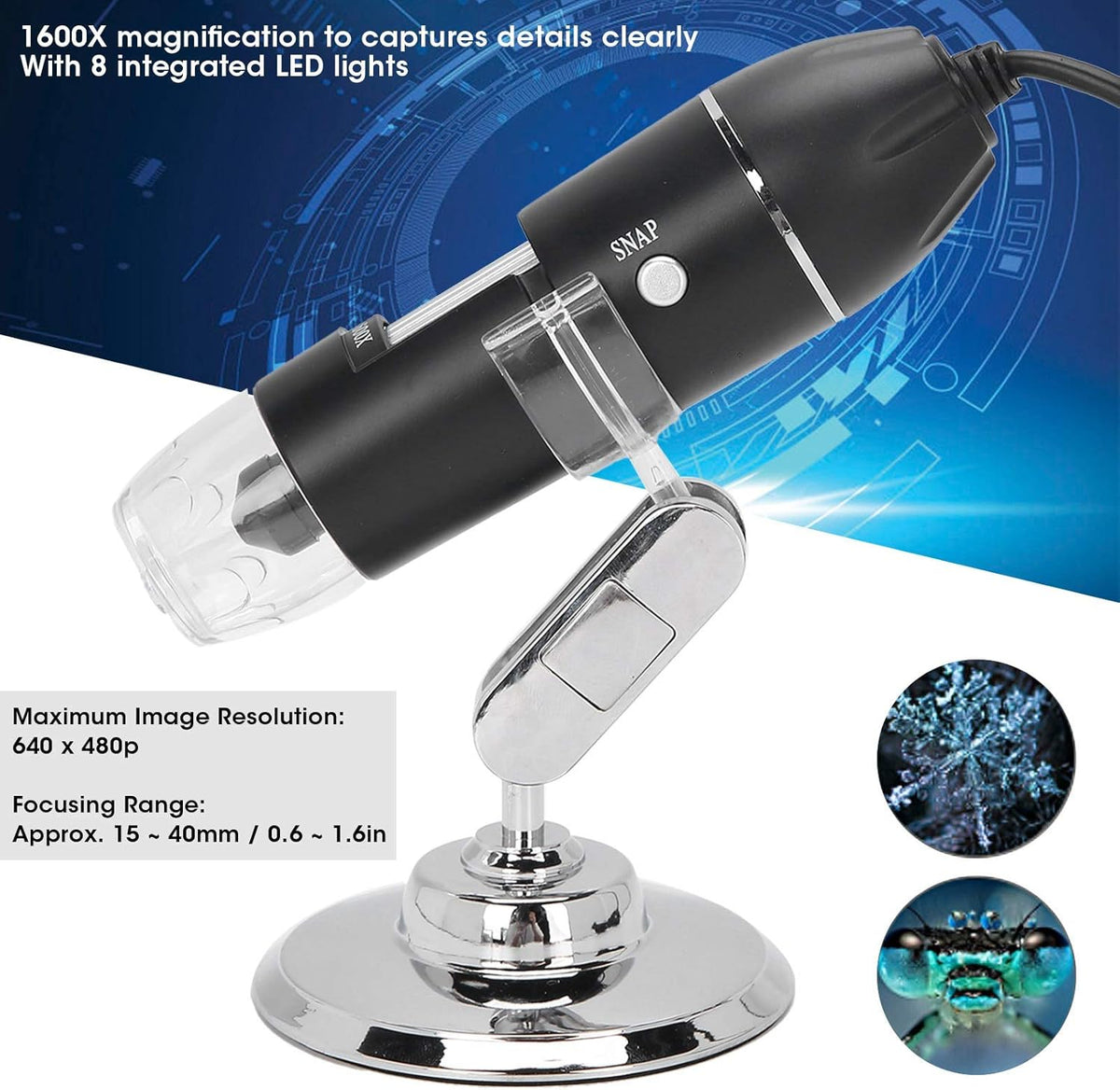 Electronic Microscope for Jewelry, Coin, Collection, and Textile Inspection