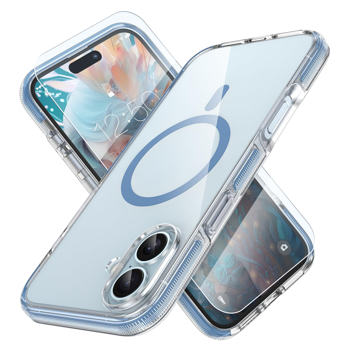 Milprox Compatible With Iphone 16 Plus Case - With Screen Protector - Compatible With Magsafe - Magnetic Clear Trasparent Design