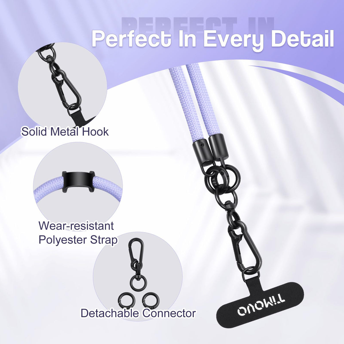 TiMOVO Universal Phone Lanyard Crossbody, Adjustable Anti-Theft Phone Strap Crossbody for Phone Cases, Cell Phone Neck Lanyard Wrist Strap for Women