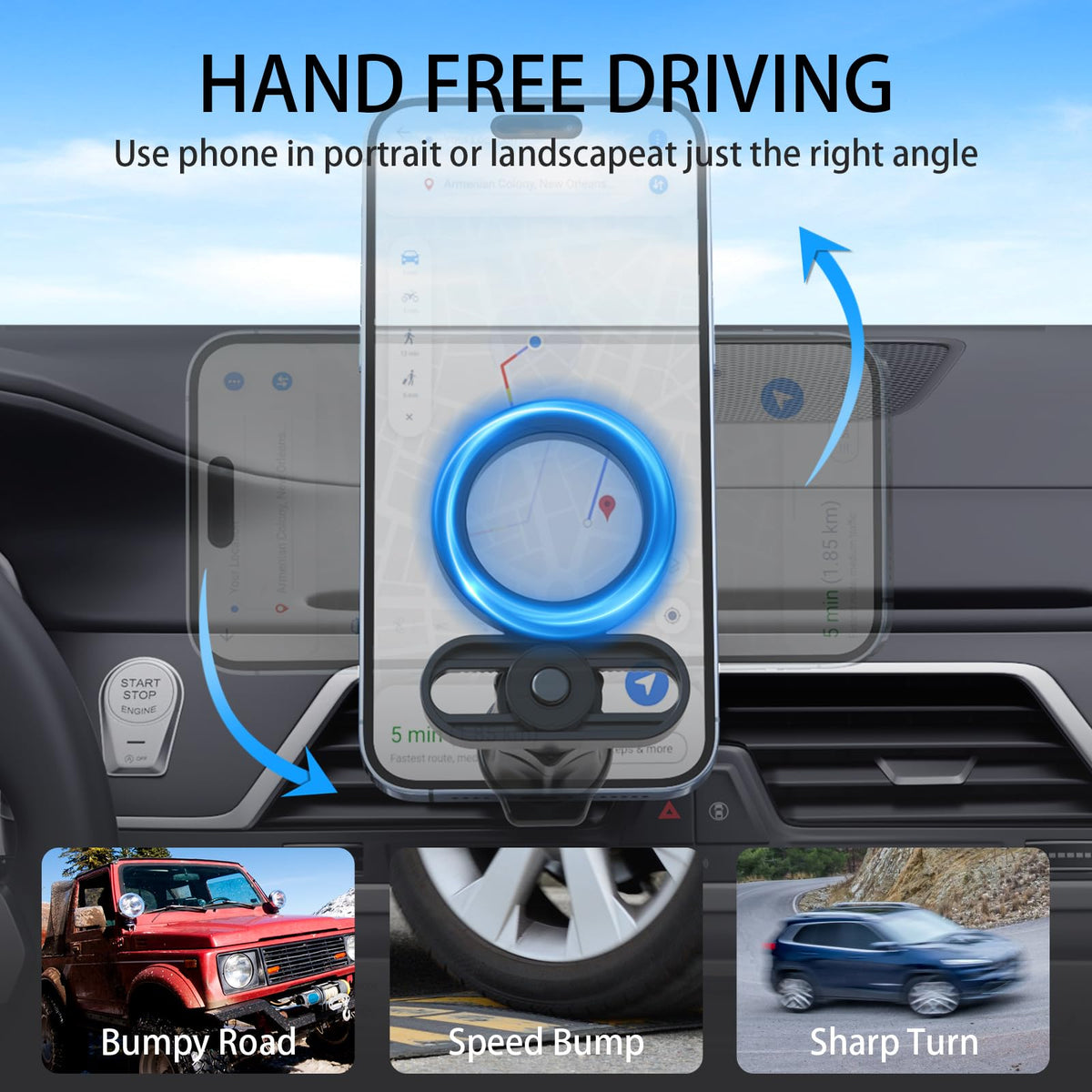 Mag safe Car Mount, Phone Holders for Your Car, [Strongest Magnets][Unlimited Angles]Magnetic Car Phone Holder Vent, Car Accessories for iPhone 16 15