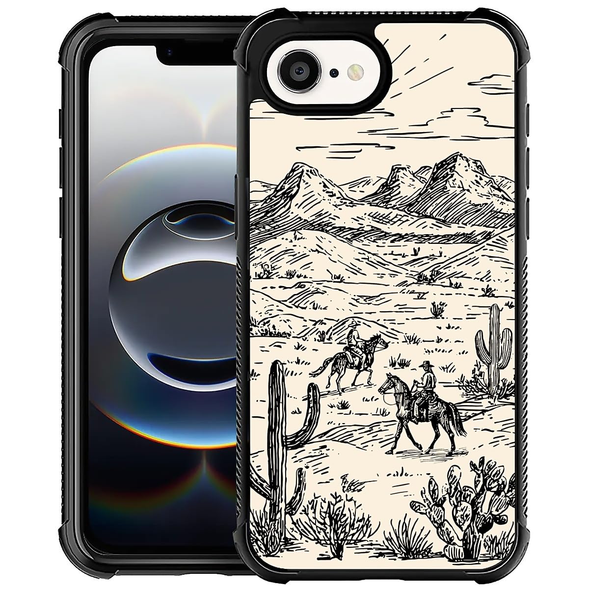 Deaorew For Iphone 16E Case | Classic Slim Cover Design | Cowboy Wild West