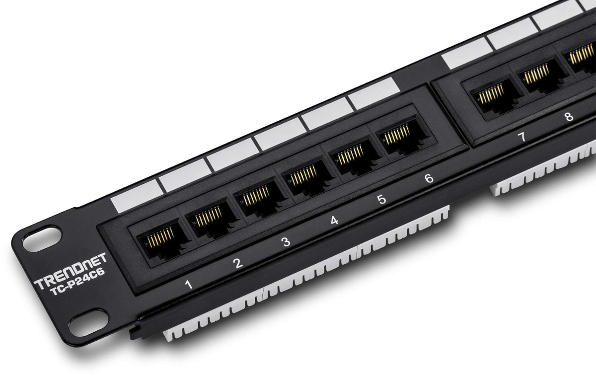 TRENDnet 24-Port Cat6 Unshielded Patch Panel, Wallmount or Rackmount, Compatible with Cat3,4,5,5e,6 Cabling, for Ethernet, Fast Ethernet, Gigabit