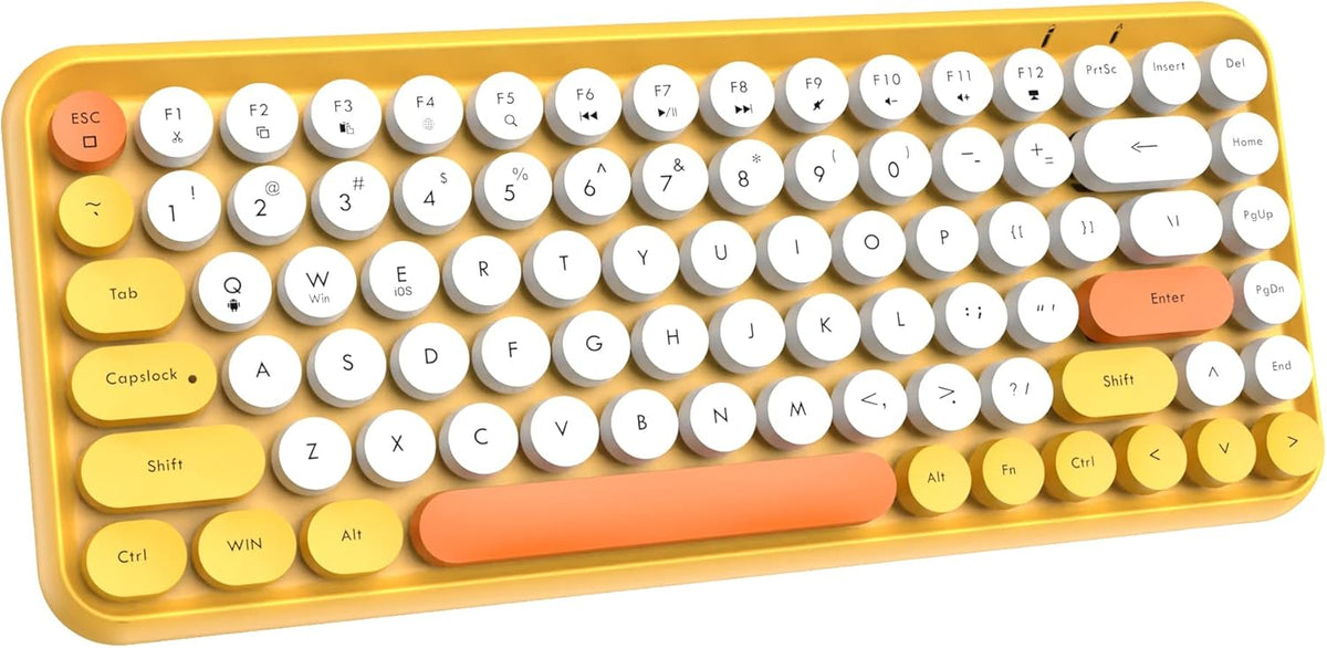 FELICON Wireless Bluetooth Keyboard, Mini Portable 84-Key Keyboard Compatible with Android, Windows, PC