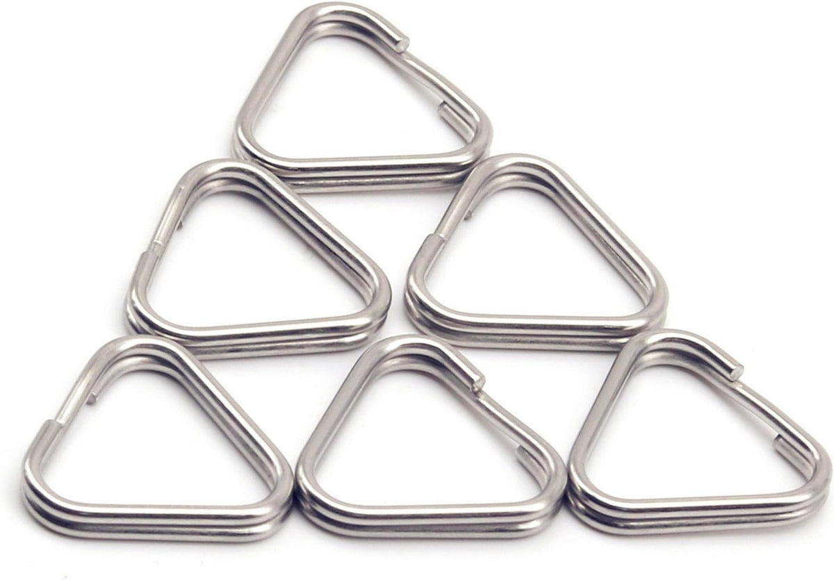 HITHUT 6pcs Camera Eyelet Ring Split Ring Lug Ring Triangle Strap Ring Hook for DSLR RF Mirrorless Camera (Stainless