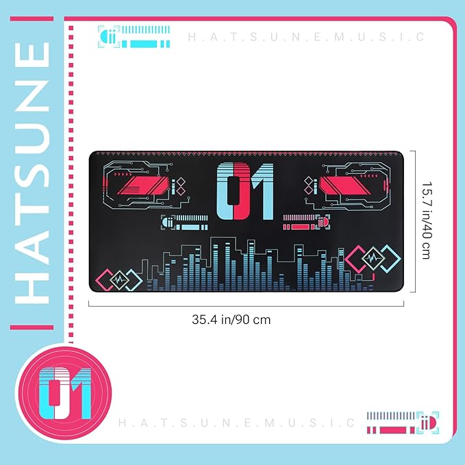 Mouse Pad 35.4x15.7 for Hatsune Miku Collaboration Series Desk Mat