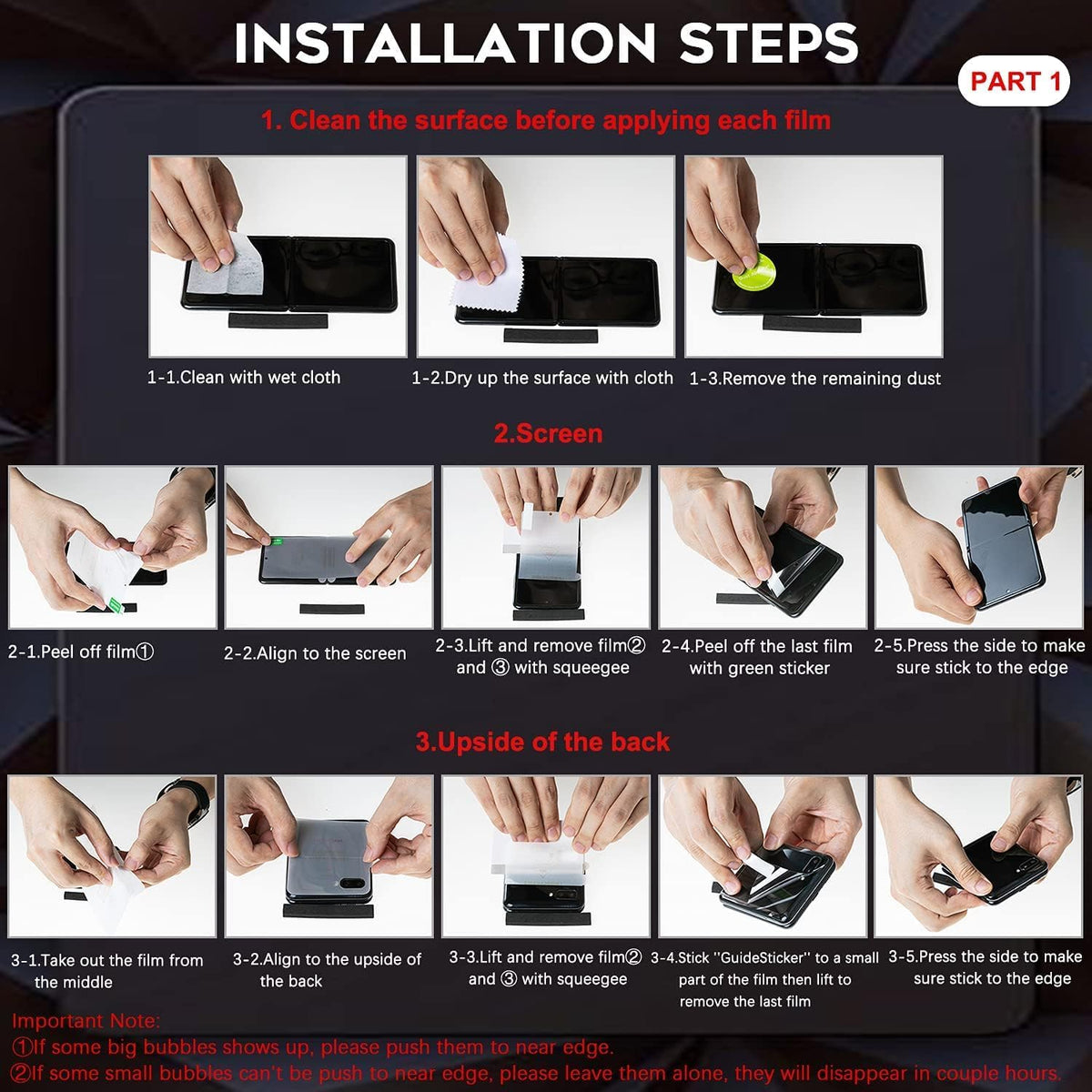[2+2 Pack for Samsung Galaxy Z Flip 4 5G] EPU Inner Screen Protector + Camera Lens Outer Protector, Full Coverage
