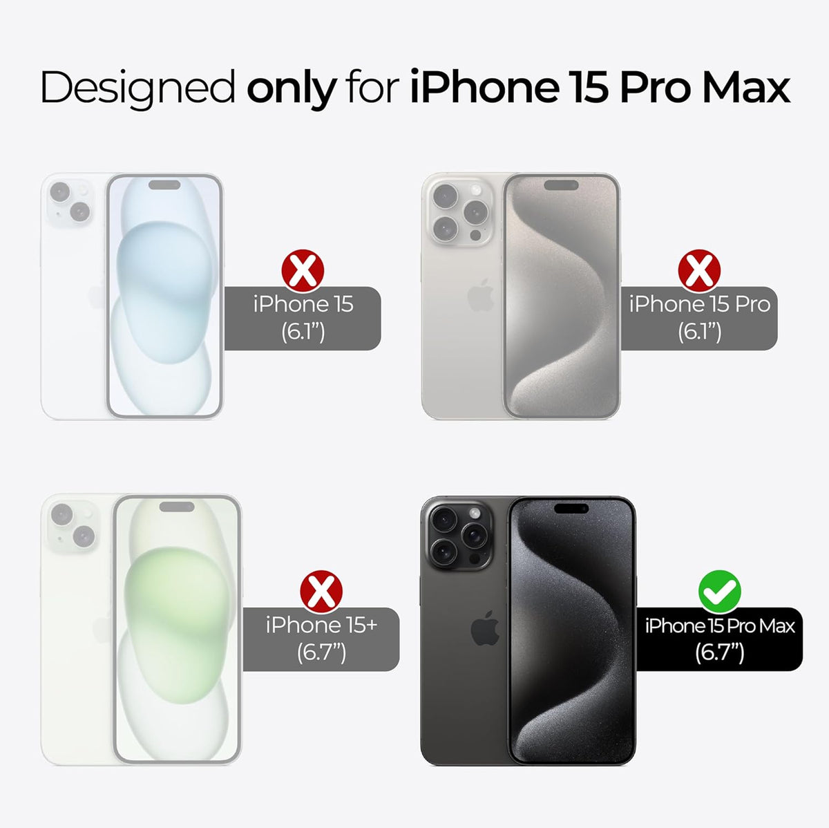 ArmorSuit Anti-Glare Screen Protector for iPhone 15 Pro Max [6.7-inch] - 2 Pack, Case Friendly MilitaryShield Matte