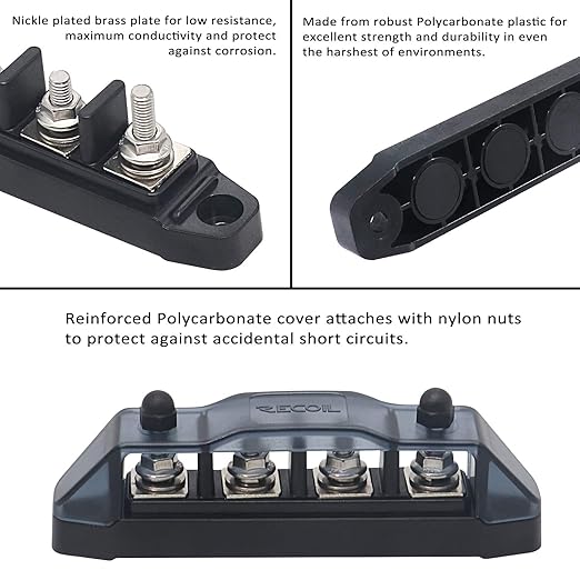 Recoil BBSPG4 4 Position Bus Bar Terminals Power Distribution Block