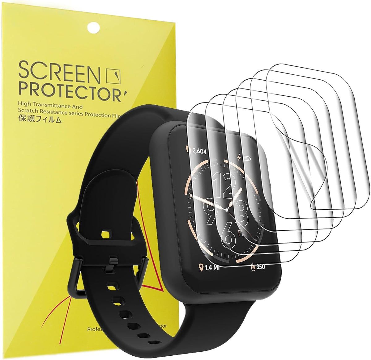 Compatible Screen Protector for iTouch Air 4 46mm Smartwatch, [6 Pack] Full Coverage TPU Clear Film