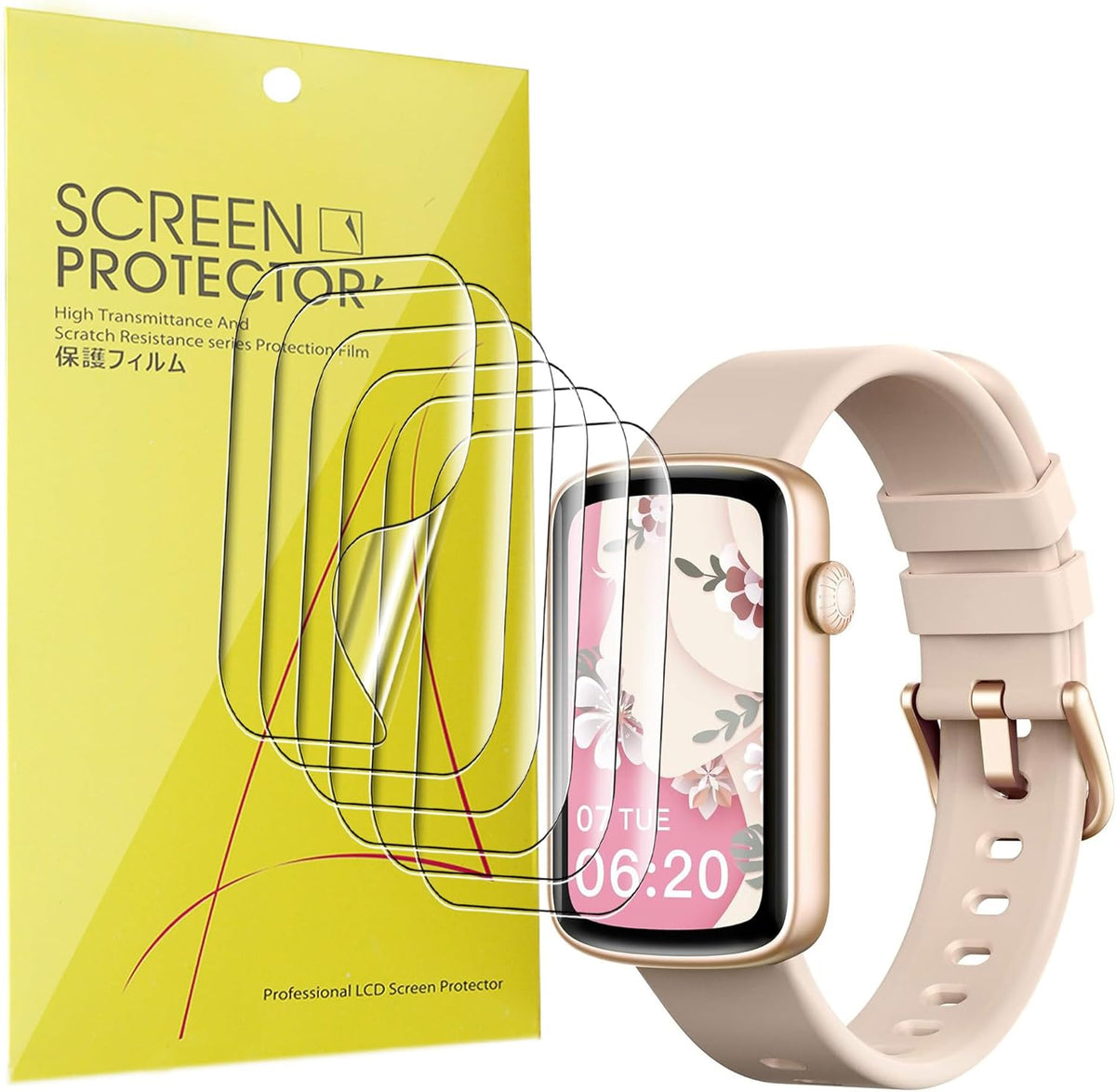 [6 Pack] Full Coverage TPU Clear Film Screen Protector for SHANG WING Smart Watches