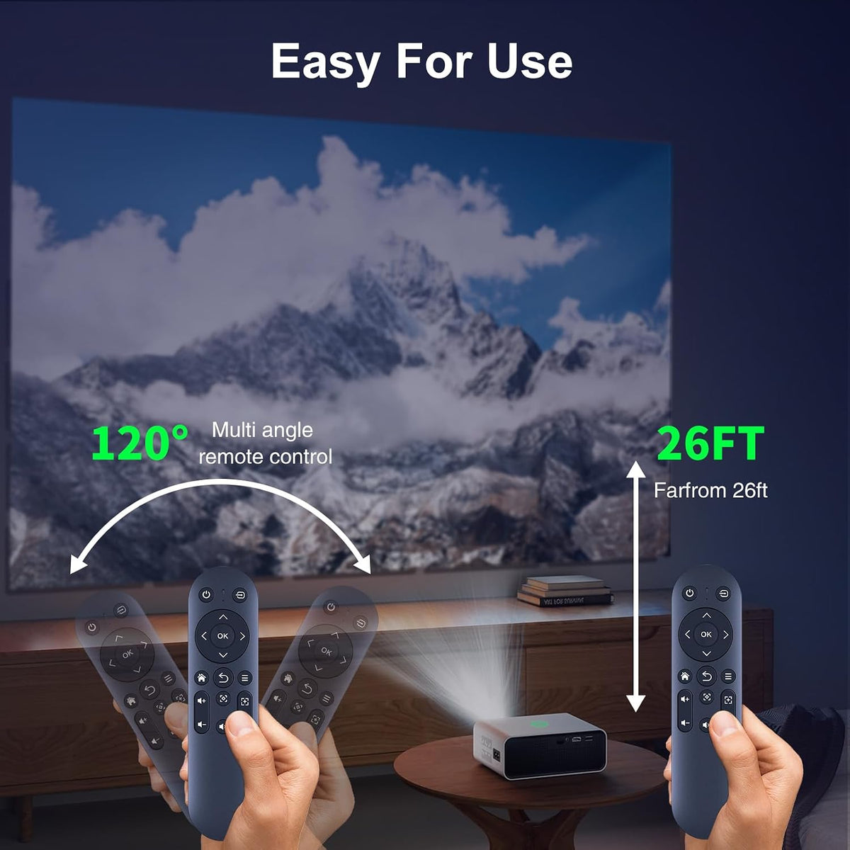 HZIME VP-1 New Replacement Remote Control Compatible for VOPLLS Smart Projector