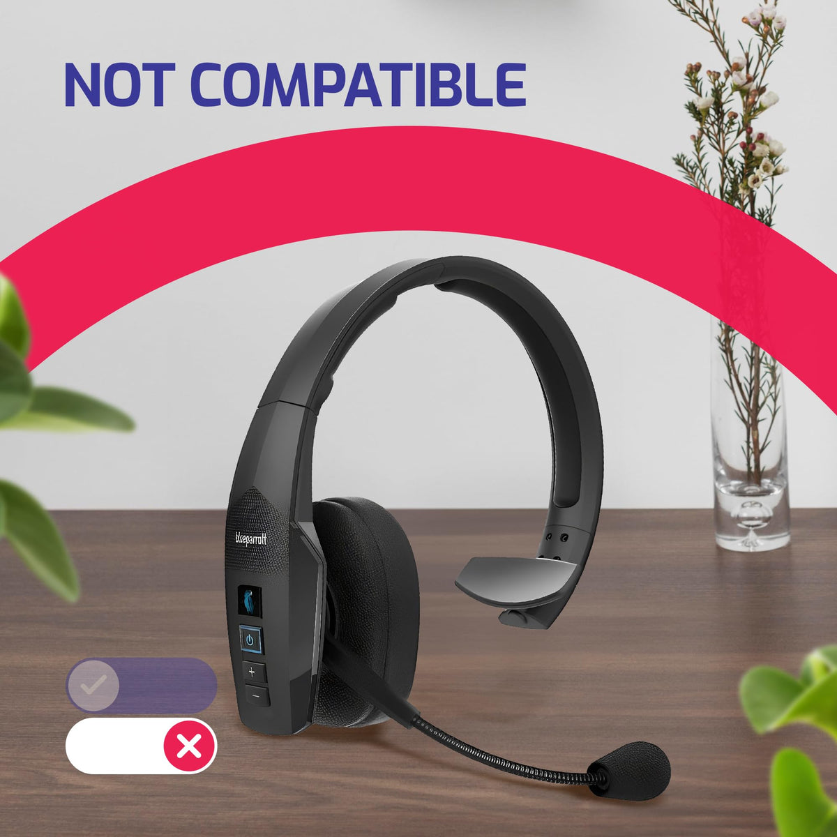 Ear Cushions Kit Made for BlueParrott B450 XT - Extra-Thick Memory-Foam Cushion for All Day Comfort Restores Original Headset Comfort - Ideal for High
