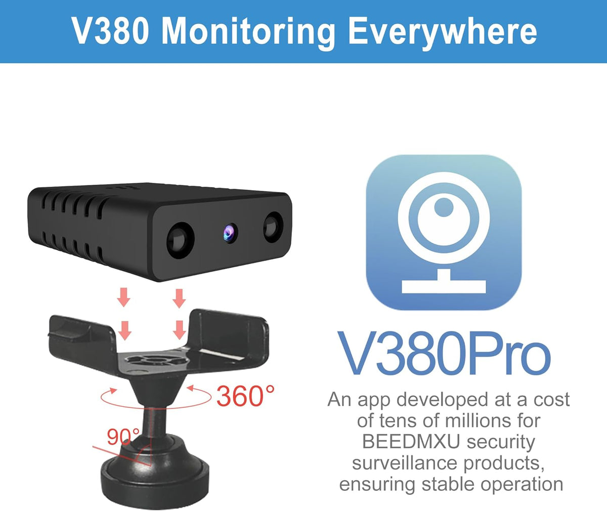 Spy Hidden Wireless WiFi Security Camera, Nanny Cam for Office Indoor Baby Surveillance with Motion Detection