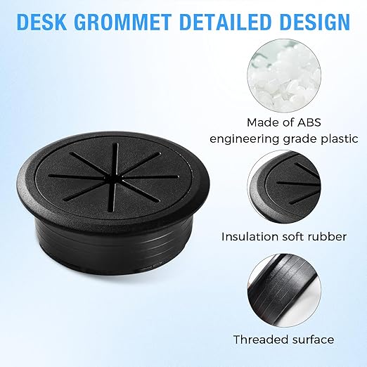 BOPOREAE 4 Pcs Desk Grommet 2-1/16" (53mm), Desk Hole Cover for Cables
