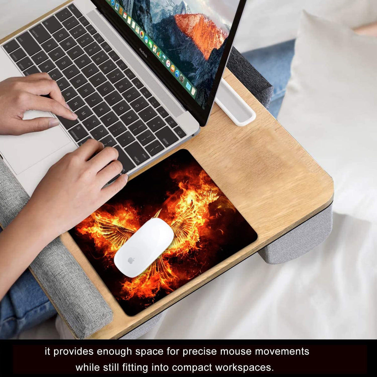Cool Phoenix Mouse Pad Personalized Design, Non-Slip Surface, Rubber Base, Small Office Desk Pad for Computers and Laptops