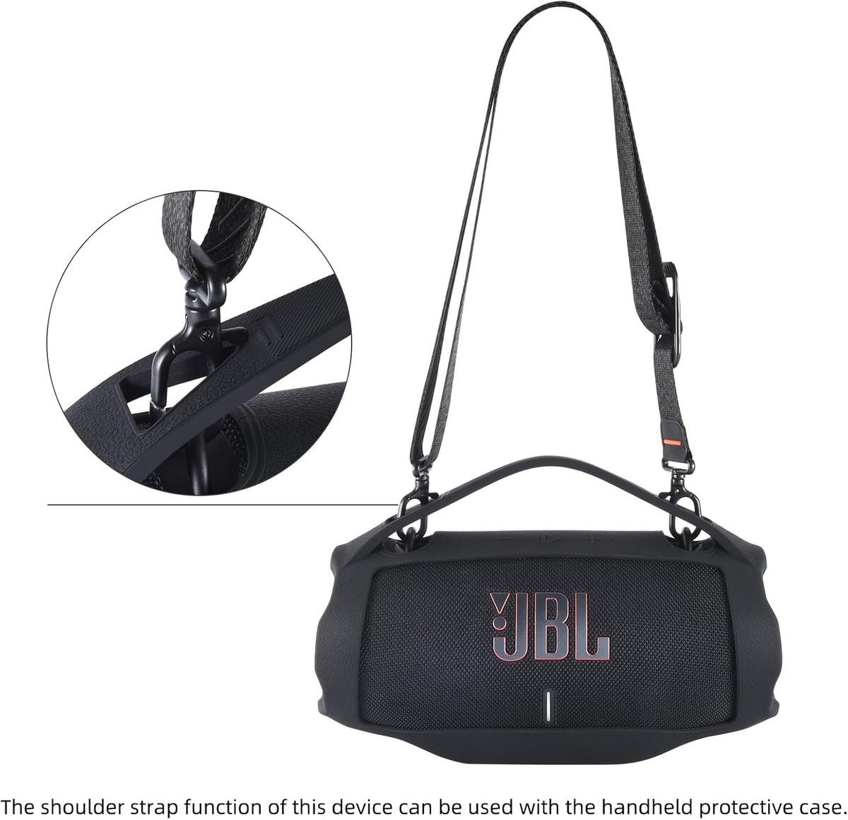 Silicone Cover Case for JBL Xtreme 4 Portable Bluetooth Speaker, Waterproof Soft Skin Protective Case - Black