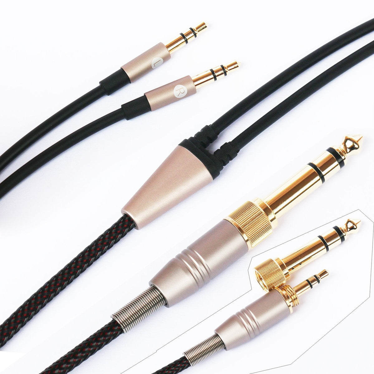 NEW NEOMUSICIA Replacement Audio Upgrade Cable Compatible with Hifiman Sundara, Ananda, Arya, HE400SE, Edition XS, HE4XX Headphones 3.5mm/6.35mm