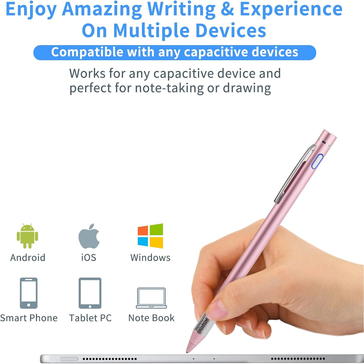 Stylus Pencil for Samsung Galaxy S23 Ultra Pen - Minilabo Touch Screens Active Stylus with 1.5mm Ultra Fine Tip, Pink