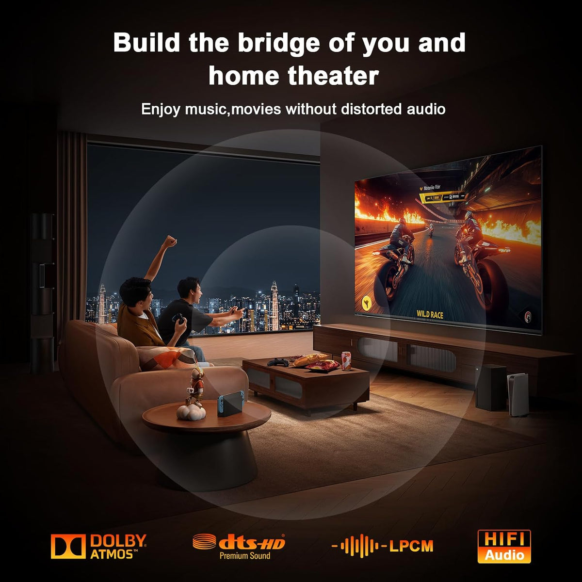 1.5m/5ft Optical Audio Cable, Optical Cable for Soundbar [Slim Metal Case,Gold-Plated Plug],Fiber Optic Audio Cord