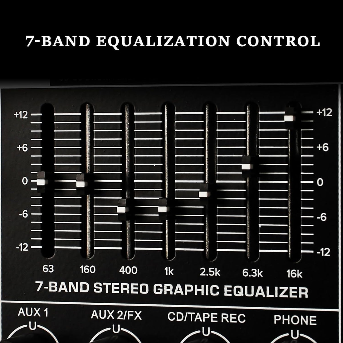 Audio Mixer 8 Channel Professional Mixer Console with 320 DSP Effects, 7-band EQ Sound Mixing Board Digital DJ Mixer w/USB Bluetooth MP3 for Recording, Independent 48V Power & Mute Button