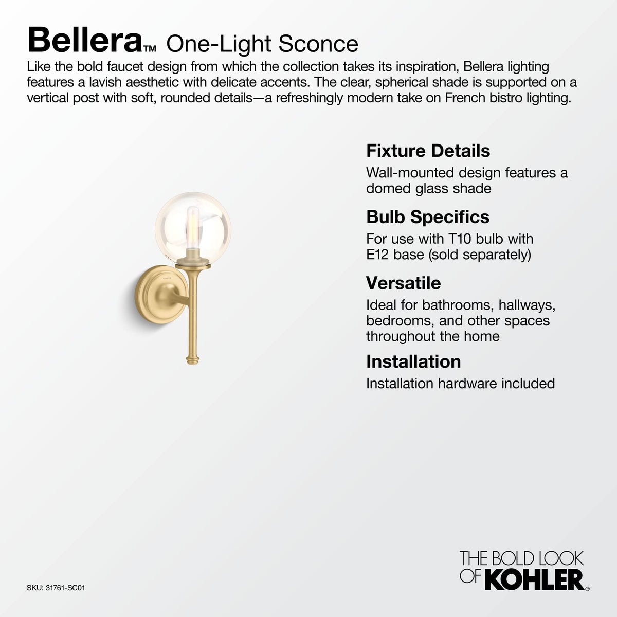 KOHLER Bellera 1-Light Sconce