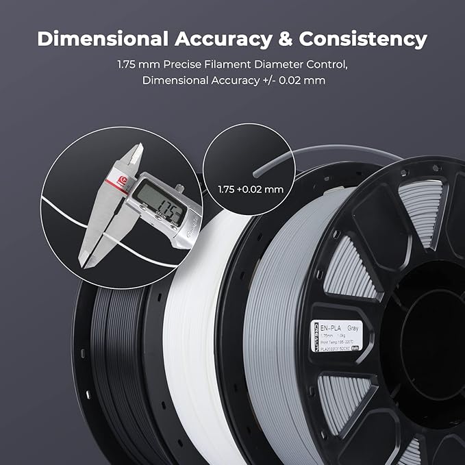 Creality 3D Printer Filament 1.75mm Ender PLA Filament No-Tangling Smooth Printing Without Clogging No Warping Fit Most FDM 3D Printers 1kg Spool Dimensional Accuracy +/- 0.02mm Yellow