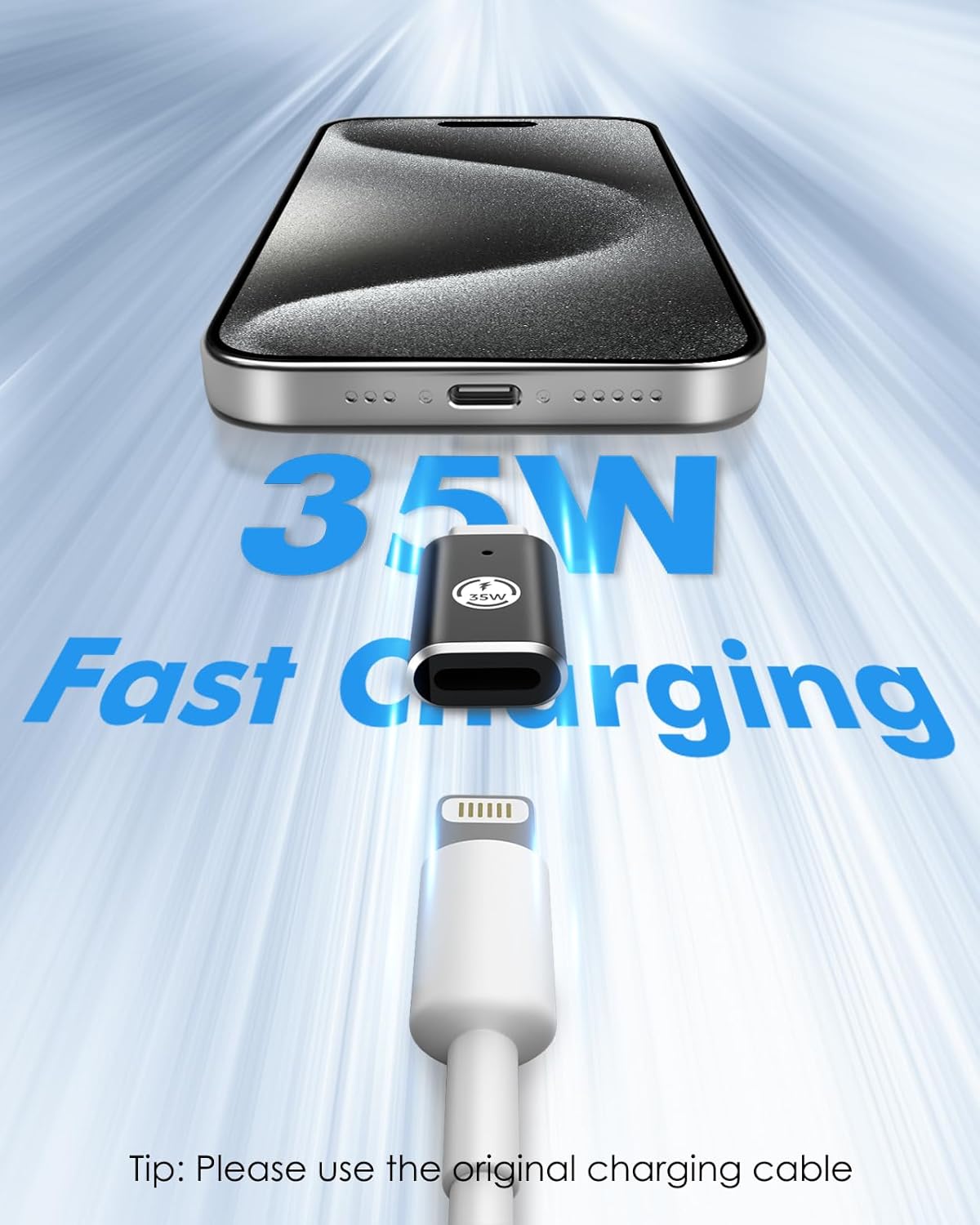 MoKo Lightning Female to USB C Male Adapter 2Pack, Lightning USB C Adaptor for iPhone 15/16 Pro/Max, Galaxy S24