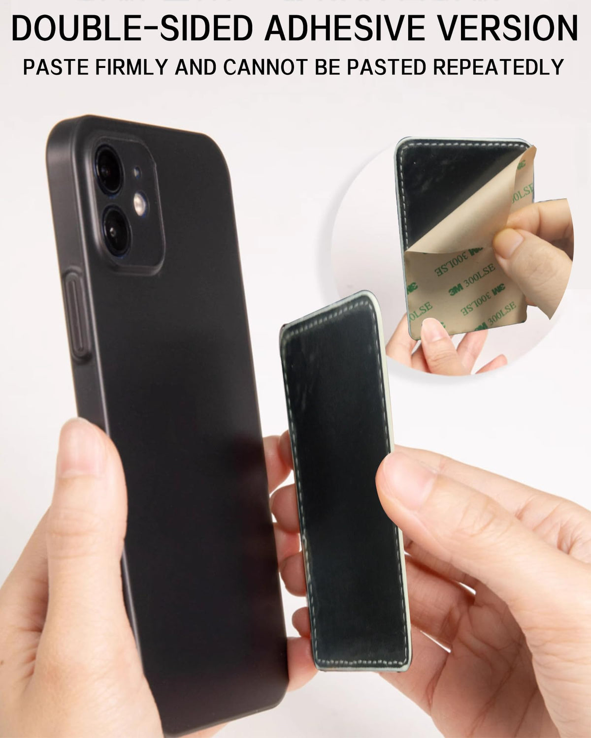 JYCardPKT Phone Card Holder Leather, Dual Pocket Phone Wallet Adhesive Stick On, Cute Phone Case Credit Card Holder, Suitable for Most of Phones