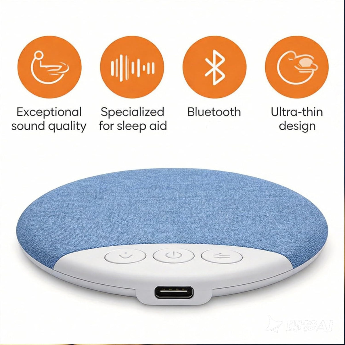Generic Ultra-Thin Bluetooth Pillow Speaker for Sleeping, Bone Conduction Bluetooths Sleep Speakers for Peaceful