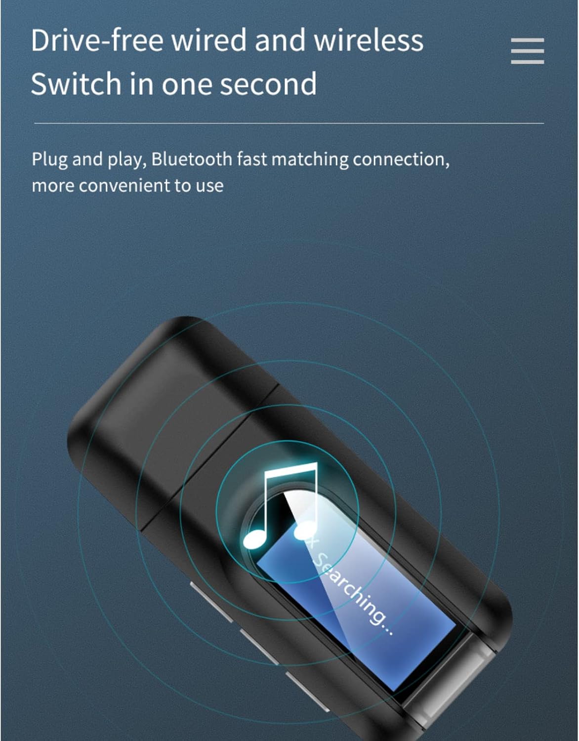 Bluetooth 5.0 Transmitter Receiver, 2 in 1 USB Portable Audio Adapter with LCD Display, Bluetooth AUX Dongle