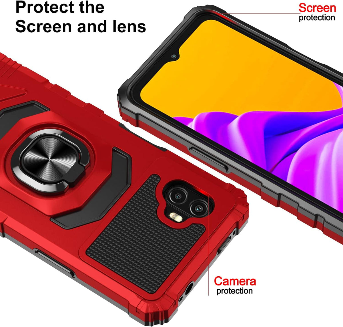 for Samsung Galaxy Xcover 6 Pro Phone Case with Tempered Glass Screen Protector, Military Grade Heavy Duty Shockproof