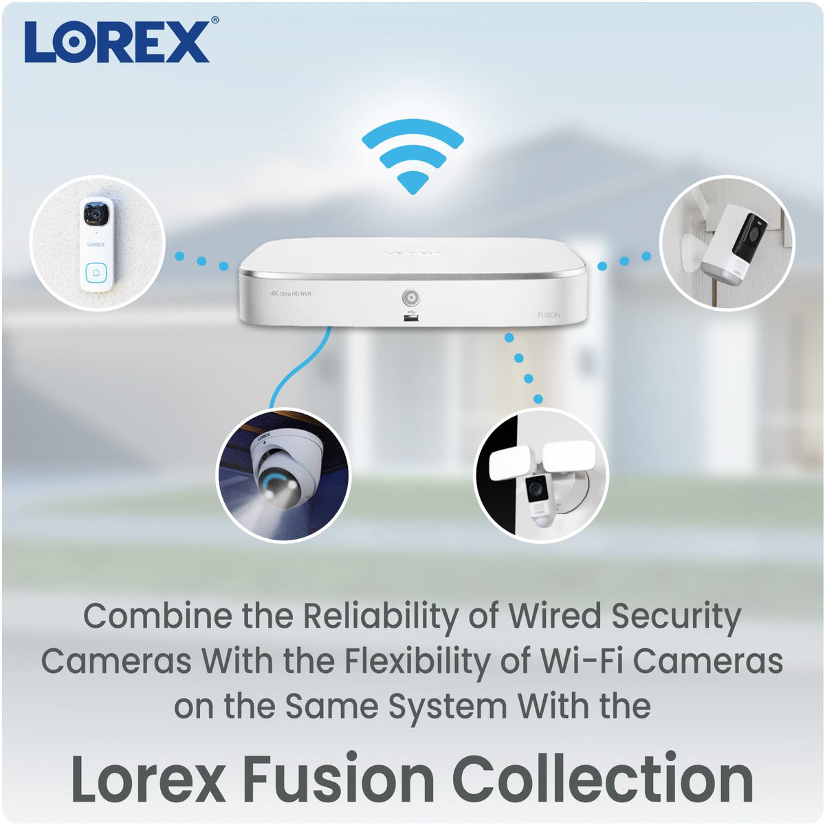 Lorex Fusion 4K 12-Channel (8 Wired and 4 Wi-Fi) 2TB Digital Video Recorder | Smart Search | Panic Button | Privacy Masking | No Monthly fees