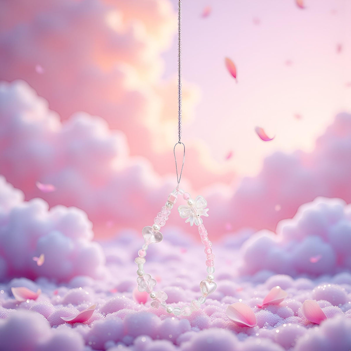 WsjiaboFux Pink Acrylic Beaded Mobile Phone Straps Anti-Lost Hand Strap Pendant Hanging Rope Phone Wrist Hand Lanyard Home Cell Phone Charms Button