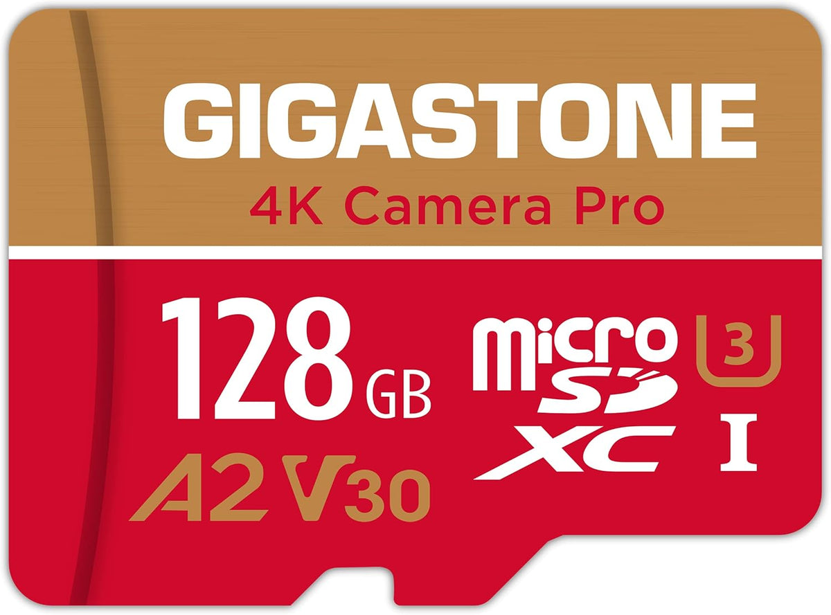 Gigastone 5-Years 128GB 4K 100/50 U3 A2 V30 C10 Data Recovery Micro SD Card, Video Recording for GoPro, Action Camera
