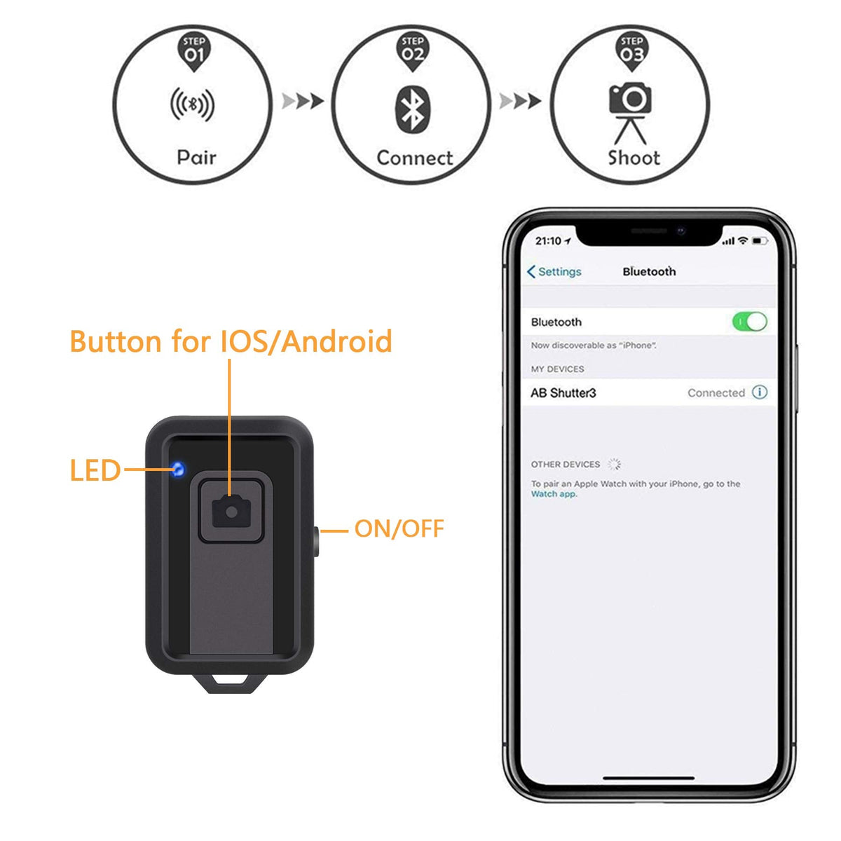 Phone Tripod, LINKCOOL 42 inches Portable Adjustable Cell Phone Tripod Stand with Phone Mount & Wireless Control Remote for iPhone/Android Smartphone