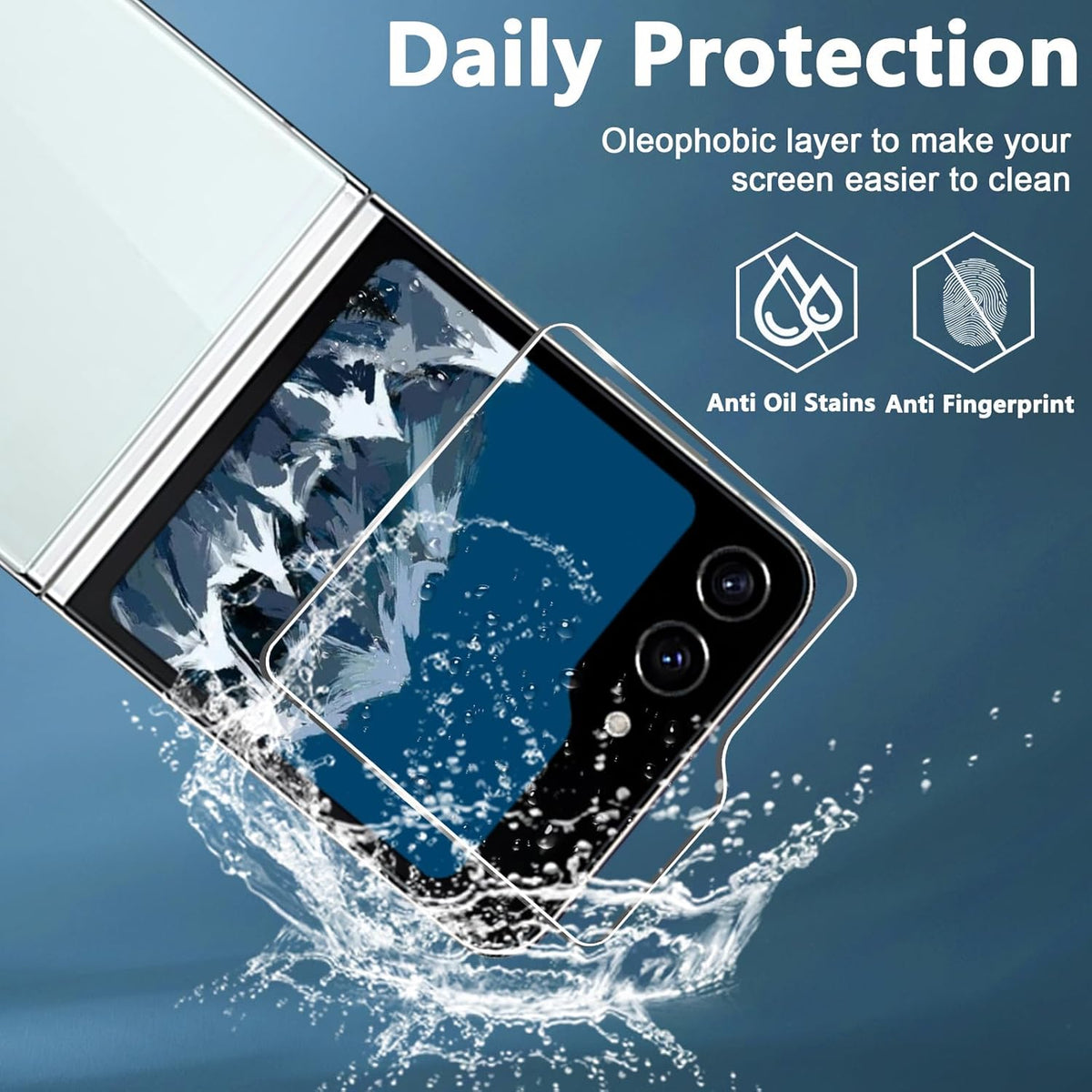 Samsung Galaxy Z Flip 5 Screen Protector [3+3 Pack]: 3 Front TPU Films + 3 Back HD Tempered Glass, Anti-Scratch, Bubble