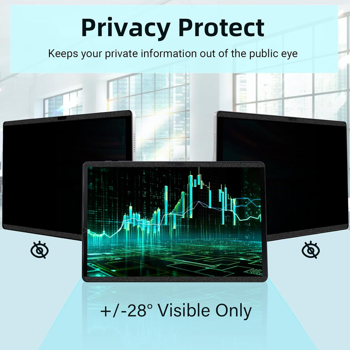 Magnetic Privacy Screen Protector for Samsung Galaxy Tab S6 Lite 10.4", Anti-Spy Removable Film