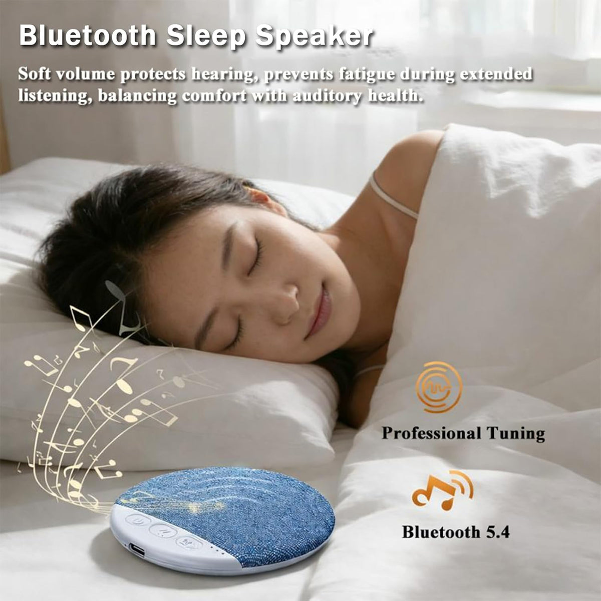 Generic Pillow Speakers for SleepingUnder Pillow Speaker with White Noise Timer, Mini Bone Conduction Sleep Aid