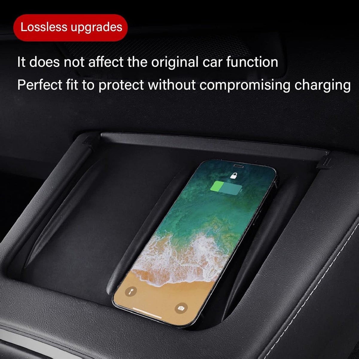 Replacement Wireless Phone Charging Pad for Model 3 2017-2023, Anti Slip Mat Silicone Car Charging Pad