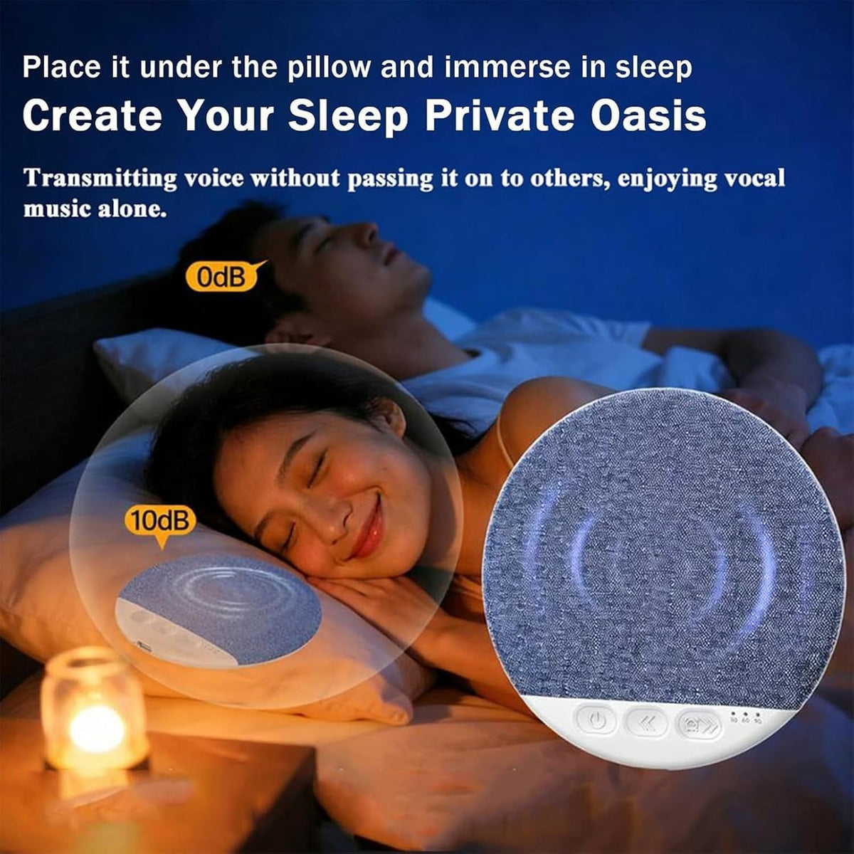 Generic Under Pillow Speaker for Sleep, Bone Conduction Under Pillow Sleep Speaker Timer, Private Bone Conduction