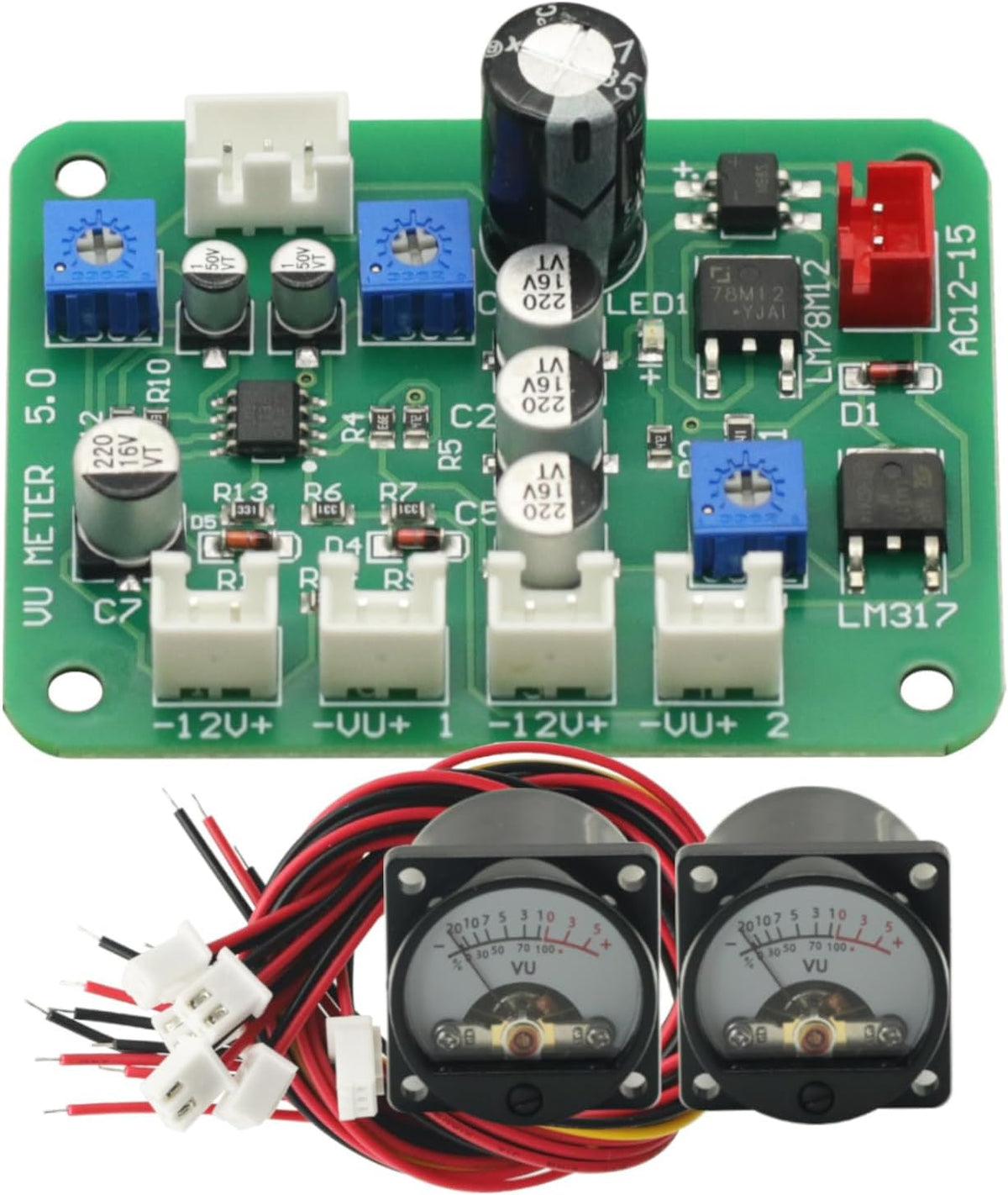 GODIYMODULES 2PCS 500UA VU Meter VU Panel Meter VU Meter Warm Back Light Recording & Audio +Cable with Driver Module,VU