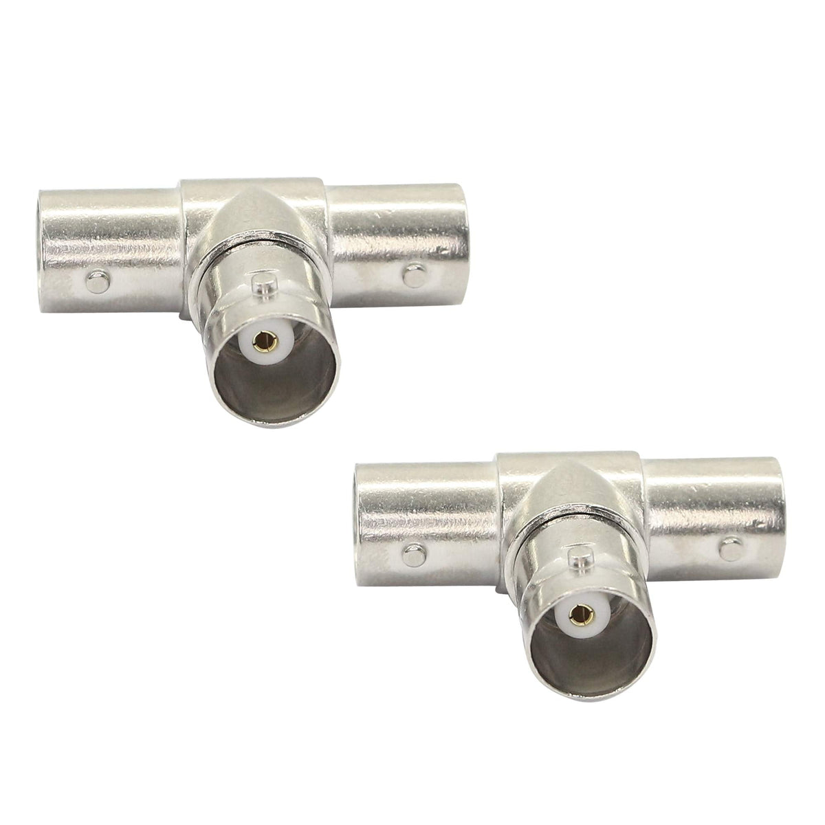 PNGKNYOCN 3 Way BNC Splitter?T Type Female to Female Jack Coaxial Connector Splitter for Coaxial Cable, CCTV, Antenna(5-Pack)