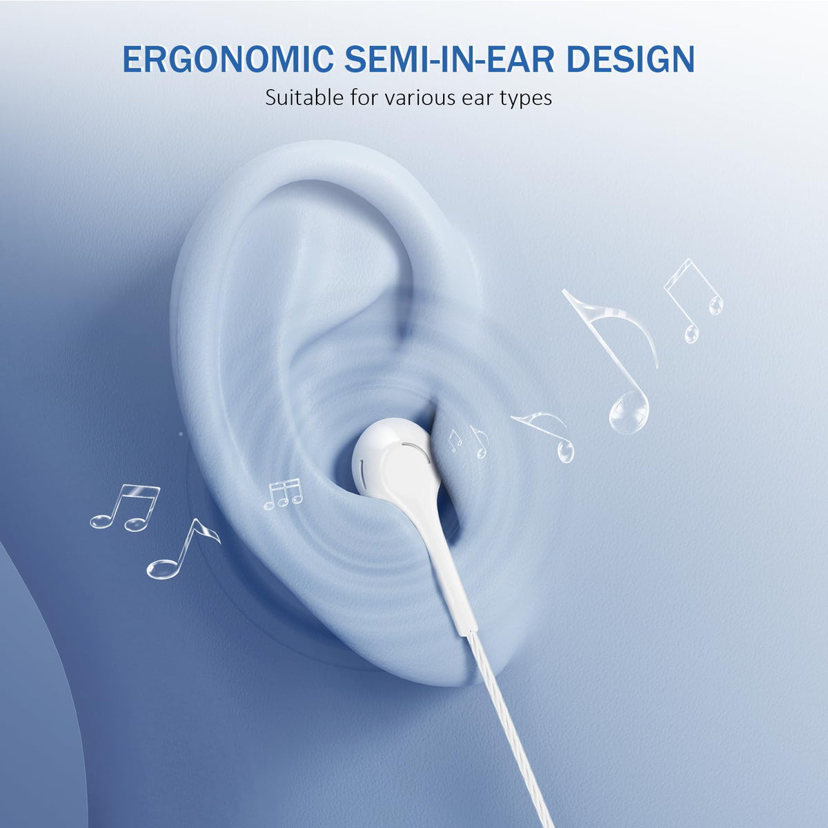 Jogteg Earbuds Headphones with Microphone Pack of 5, Noise Isolating Wired Earbuds, Earphones with Powerful Heavy Bass Stereo, Compatible